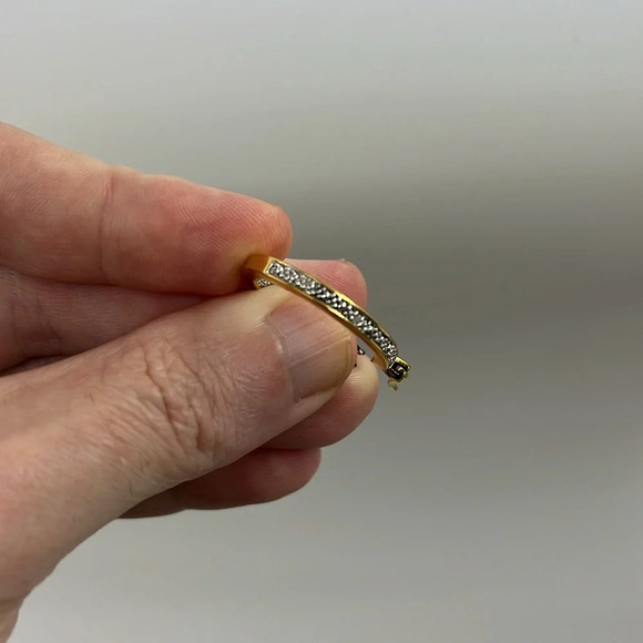 ✨ Vintage Thai .925 Sterling Silver Gold Overlay Hoop Earrings - Picture 13 of 15